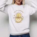 Mocha Coffee Graphic Sweatshirt: Cozy Cotton-Poly Blend