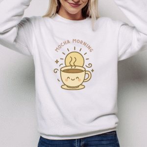 Mocha Coffee Graphic Sweatshirt: Cozy Cotton-Poly Blend