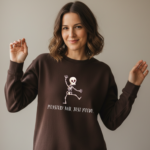 Dancing Skeleton Graphic Sweatshirt: Funny Halloween Crewneck