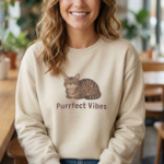 Tabby Cat Graphic Sweatshirt, Cozy Cat Mom Pullover