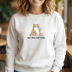Sarcastic Cat Sweatshirt Embroidered, Funny Cat Crewneck Pullover