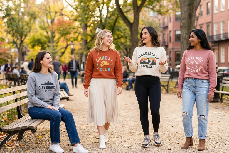 How to Style Women’s Sweatshirts: Trendy Sweatshirt Outfit Ideas for Casual Women’s Clothing